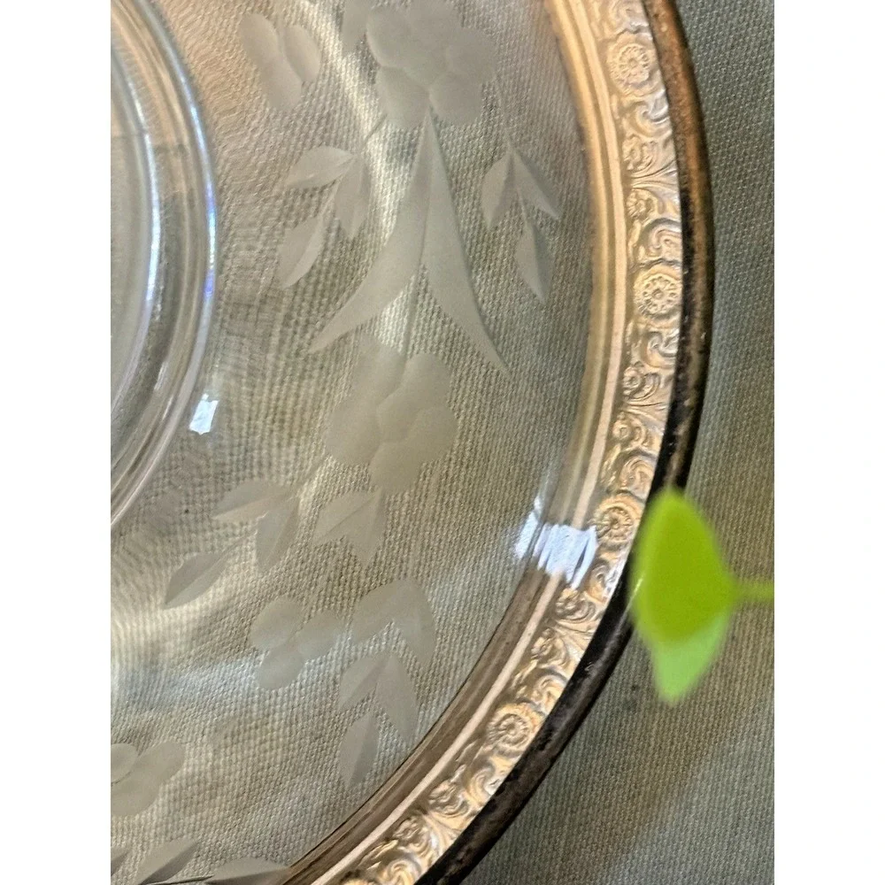 International Silver Prelude Sterling on Cut Glass Candy‎ Dish 6